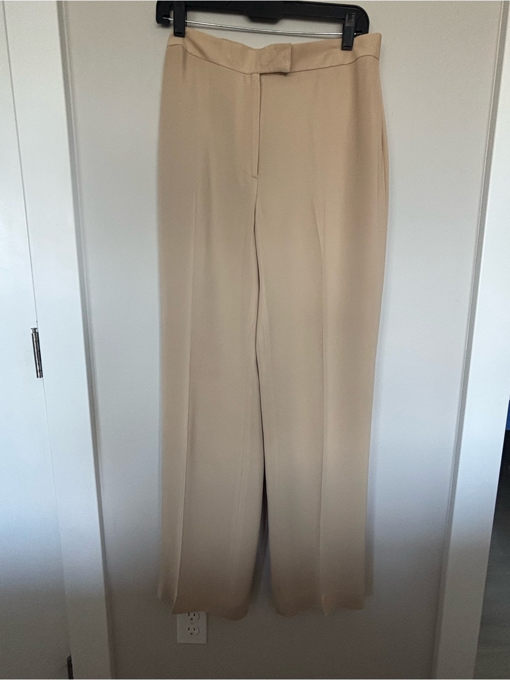 Ralph Lauren Cream Wide-Leg Trousers 10